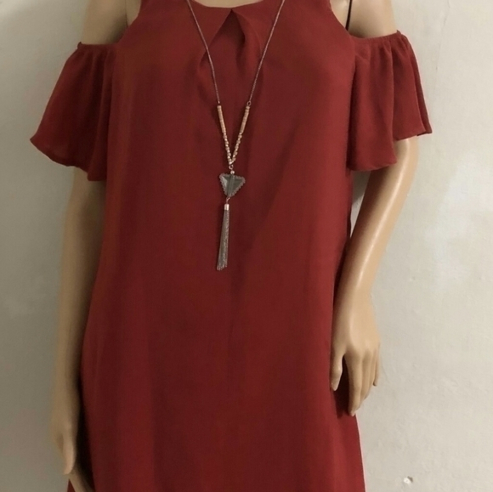 As u wish red cold shoulder dress size S